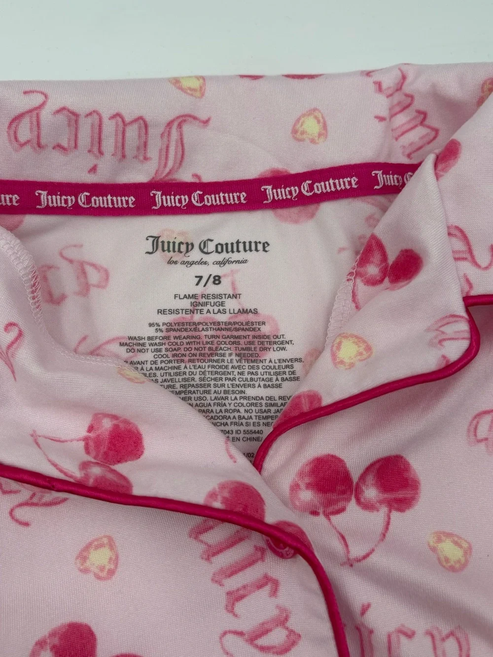 Juicy Couture‎ Girls 7/8 Pajama Shorts Set Bundle NWOT Cherry Butterfly